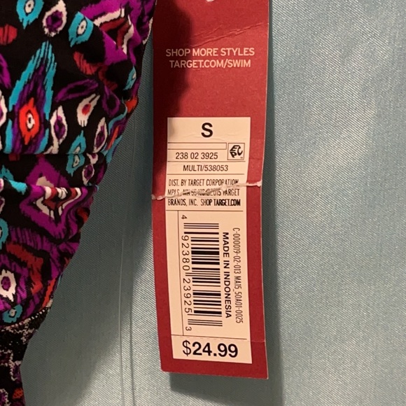 NWT- Bathing suit top. Sheer bottom Sz SM. Aztec - Picture 3 of 9